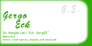 gergo eck business card